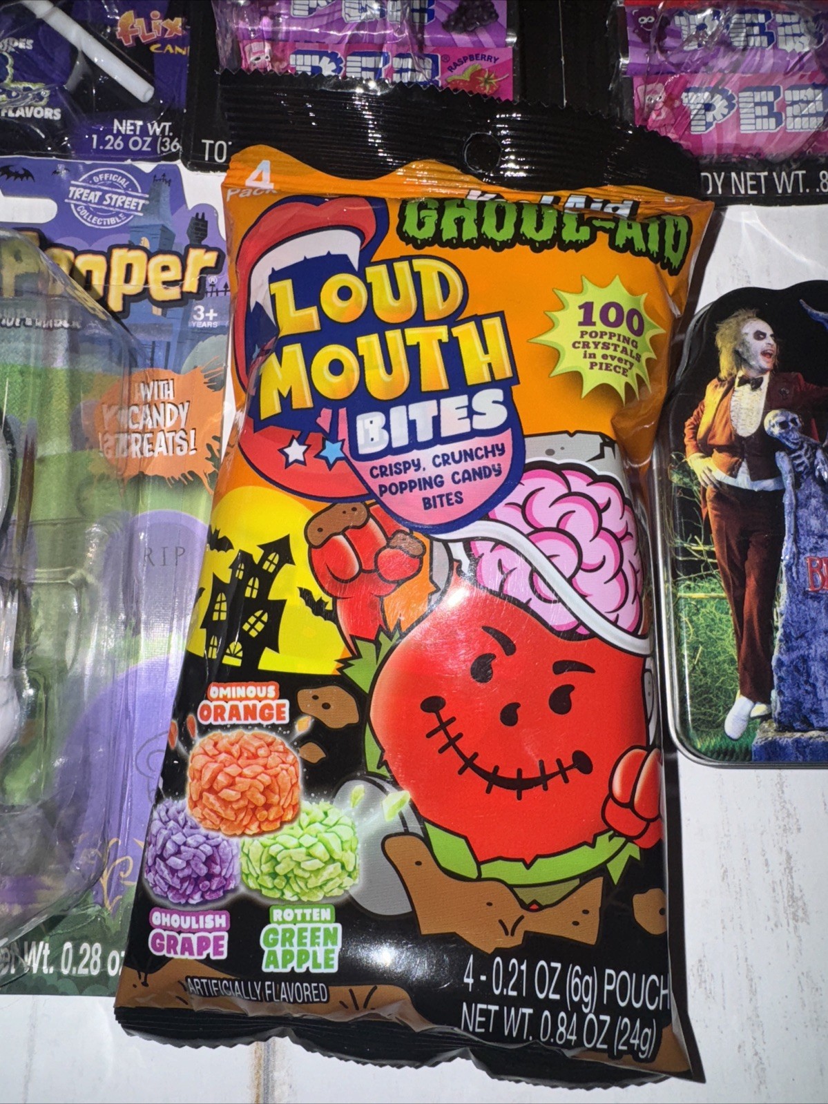 Beetlejuice Pop Ups! Flix Candy Lollipop Pez Lot Halloween Candy Monster Pooper