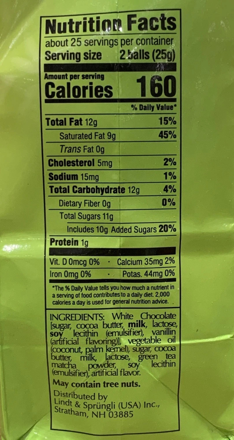 *COSTCO SiZe* Lindt Lindor 22 oz MATCHA White Chocolate Truffles ** BB 5/2026 **
