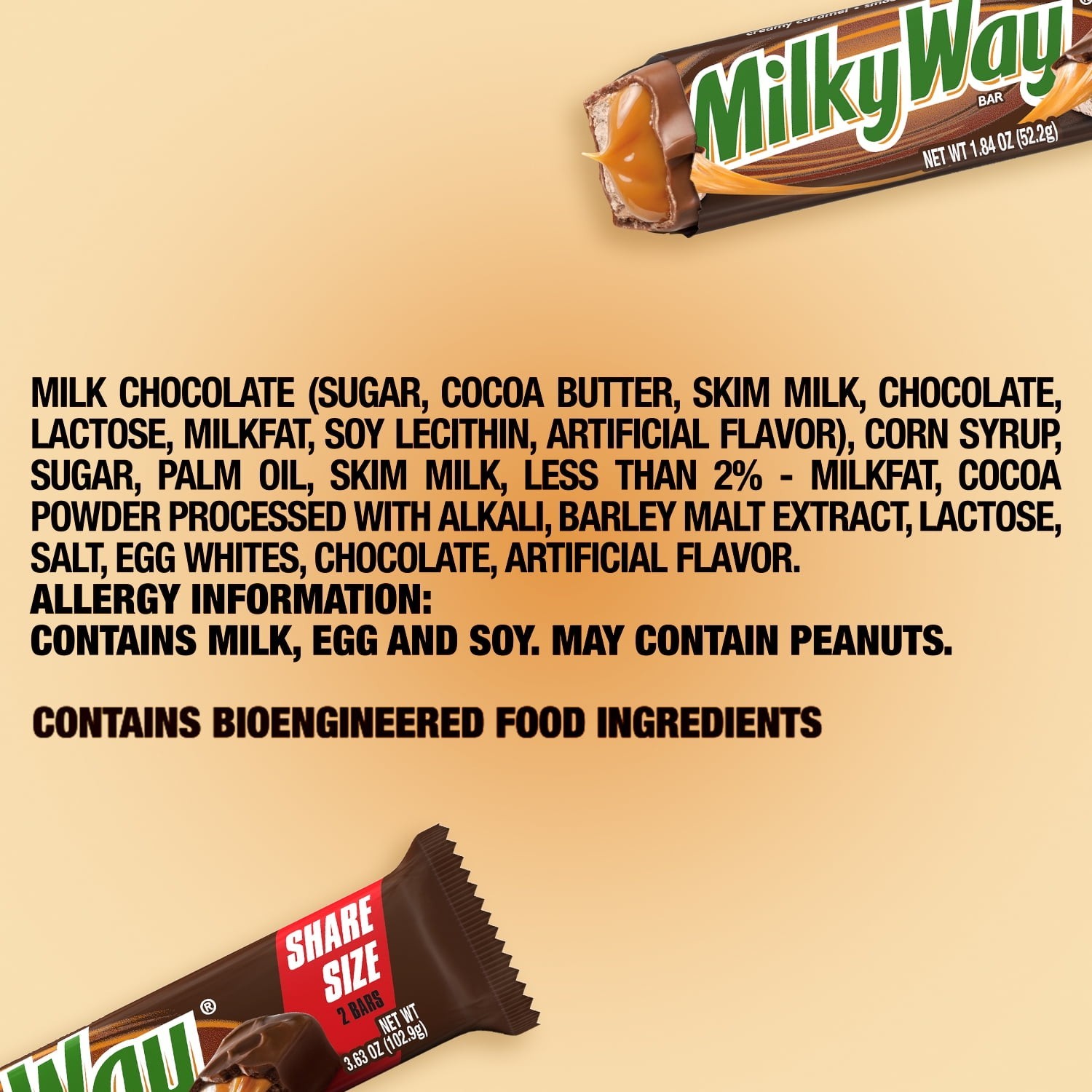 Milky Way Milk Chocolate Candy Bar Share Size 3.63 oz 6 Pack Sweet Snack