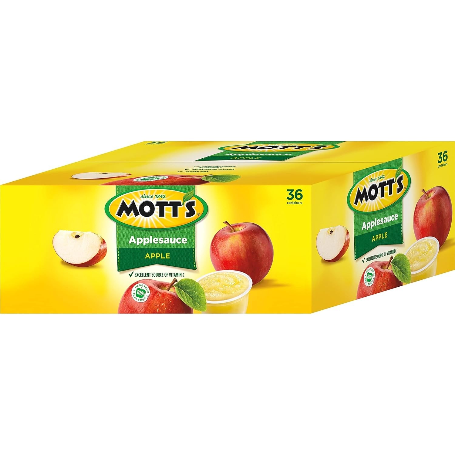 Applesauce, 4 Oz Cups, 36 Count, No Artificial Flavors, Good Source of Vitamin C