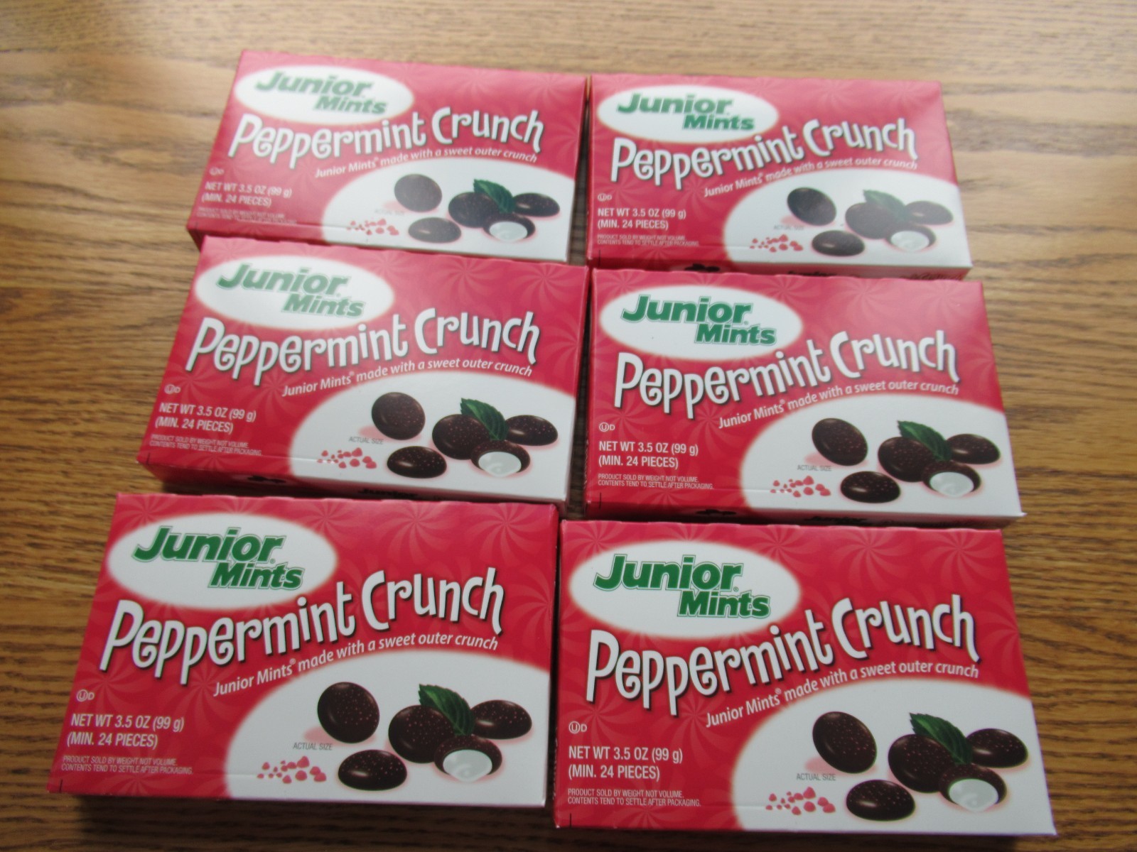 Junior Mints Peppermint Crunch 6 Pack of 3.5oz Boxes