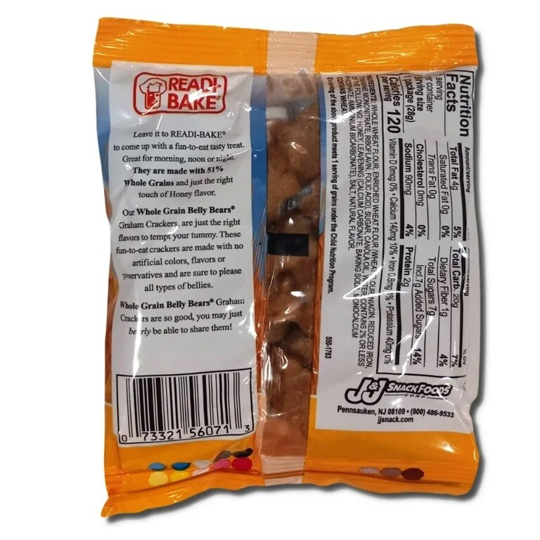 Whole Grain Belly Bears Animal Cracker Snacks, 1 Ounce | Pack of 20 (Honey)