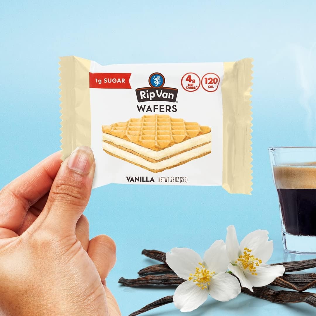 Rip Van Vanilla Keto Wafer Cookies, Healthy Vegan Snack, Non GMO, Low Carb, L…