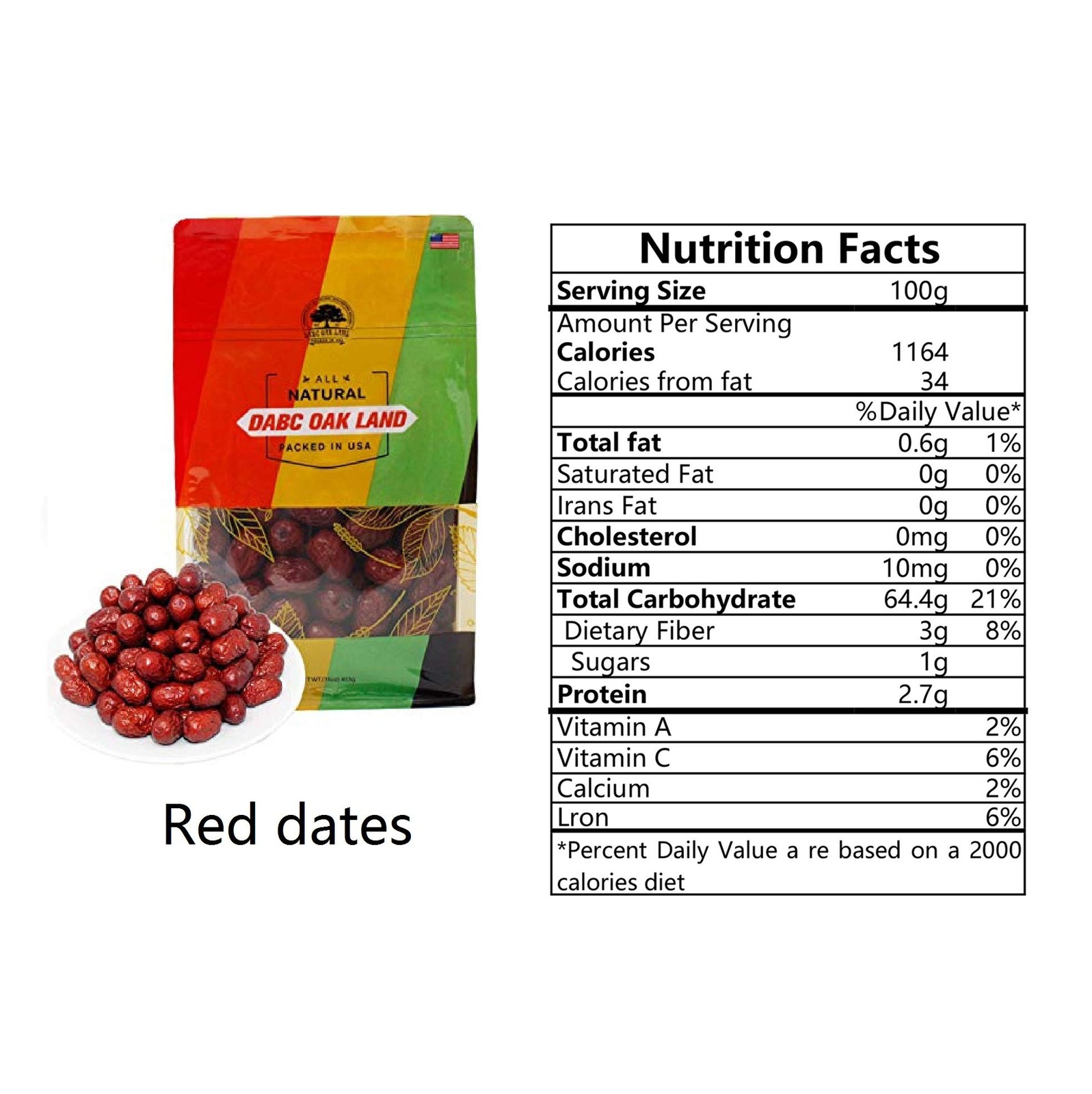 4 Pound Premium Jujube Red Dates, 100% Natural Red Date (Hong Zao) High Vitam…