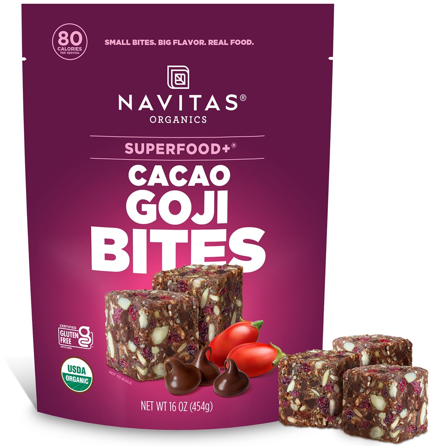 Superfood Power Snacks, Cacao Goji, 16 oz. Bag, 23 Servings – Organic, Non-GM…