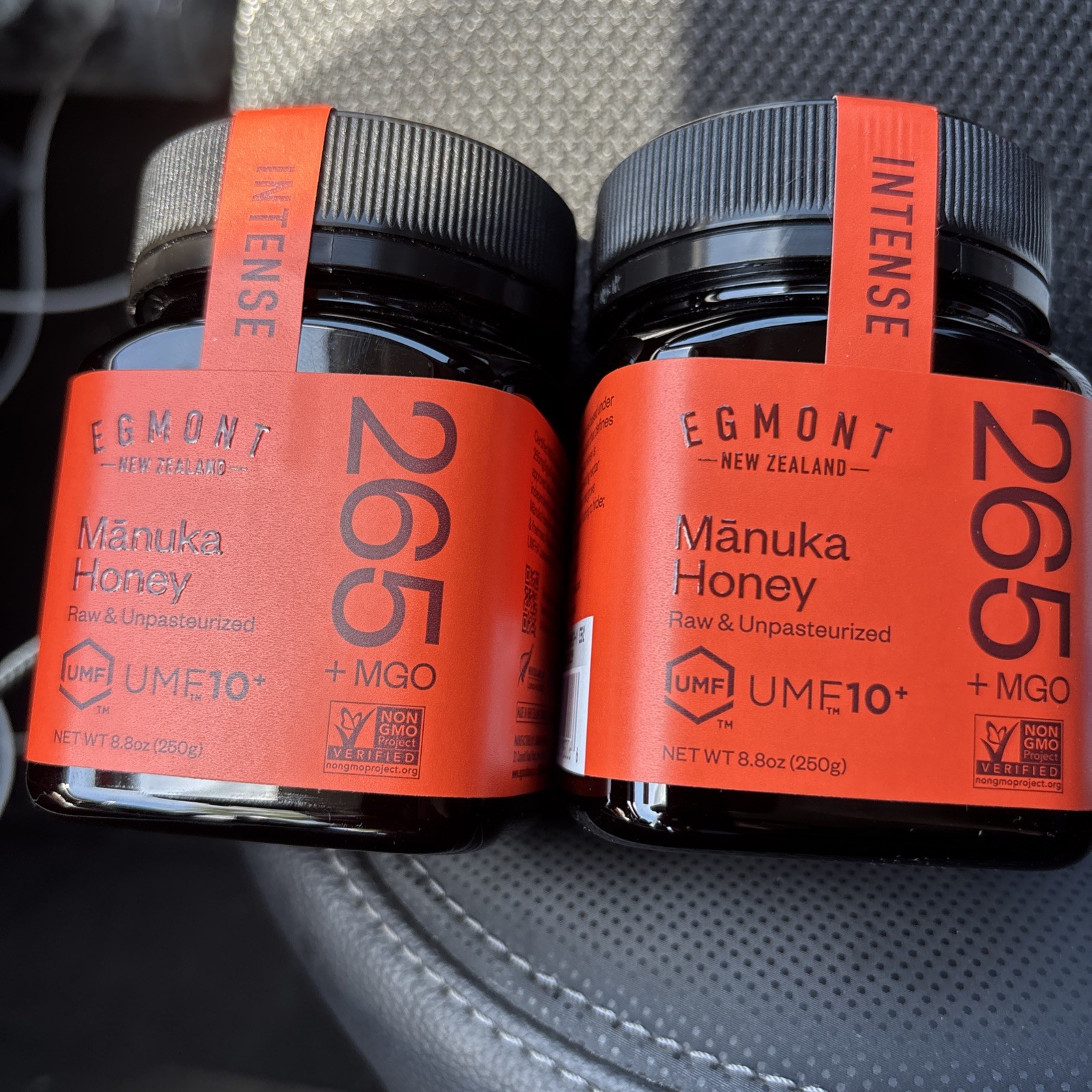 2 JARS EGMONT Raw & Unpasteurized New Zealand Manuka Honey UMF 10+ MGO 265+ 8.8o
