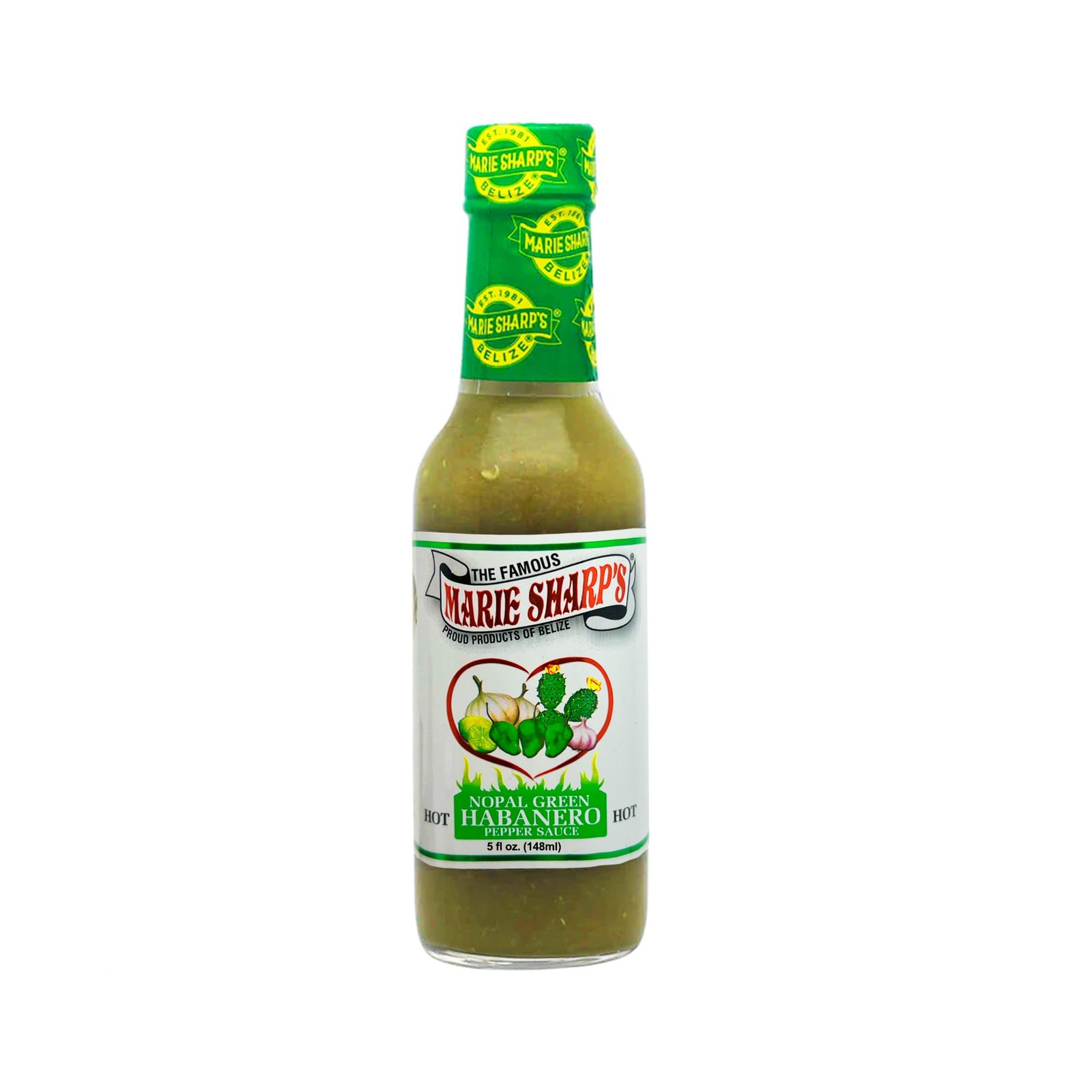 Marie Sharp’s Green Habanero Hot Pepper Sauce, 5 Oz 5 Fl (Pack of 2)
