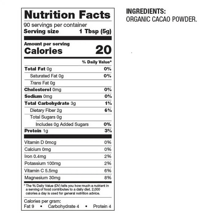 BetterBody Foods Organic Cacao Powder, 16 oz