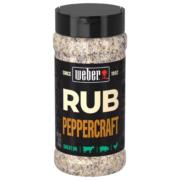 Weber Peppercraft Rub, Black Pepper Seasoning Blend, 14 oz