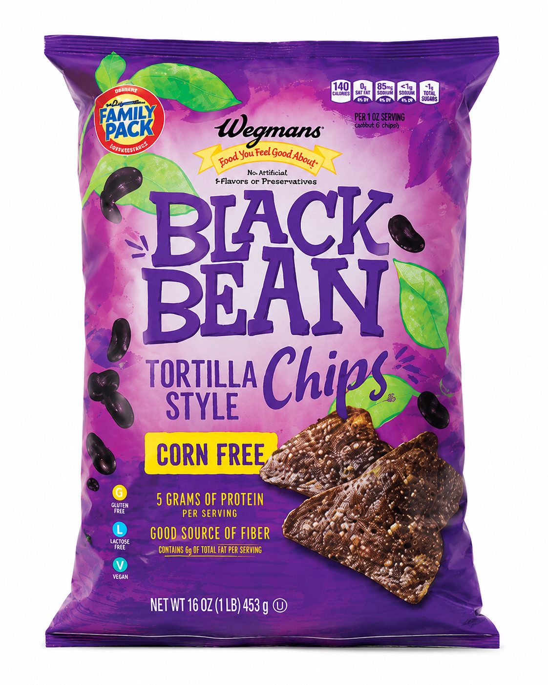 Wegmans Black Bean Tortilla Chips 18 Oz Lot of 3 Expires 10/20/26