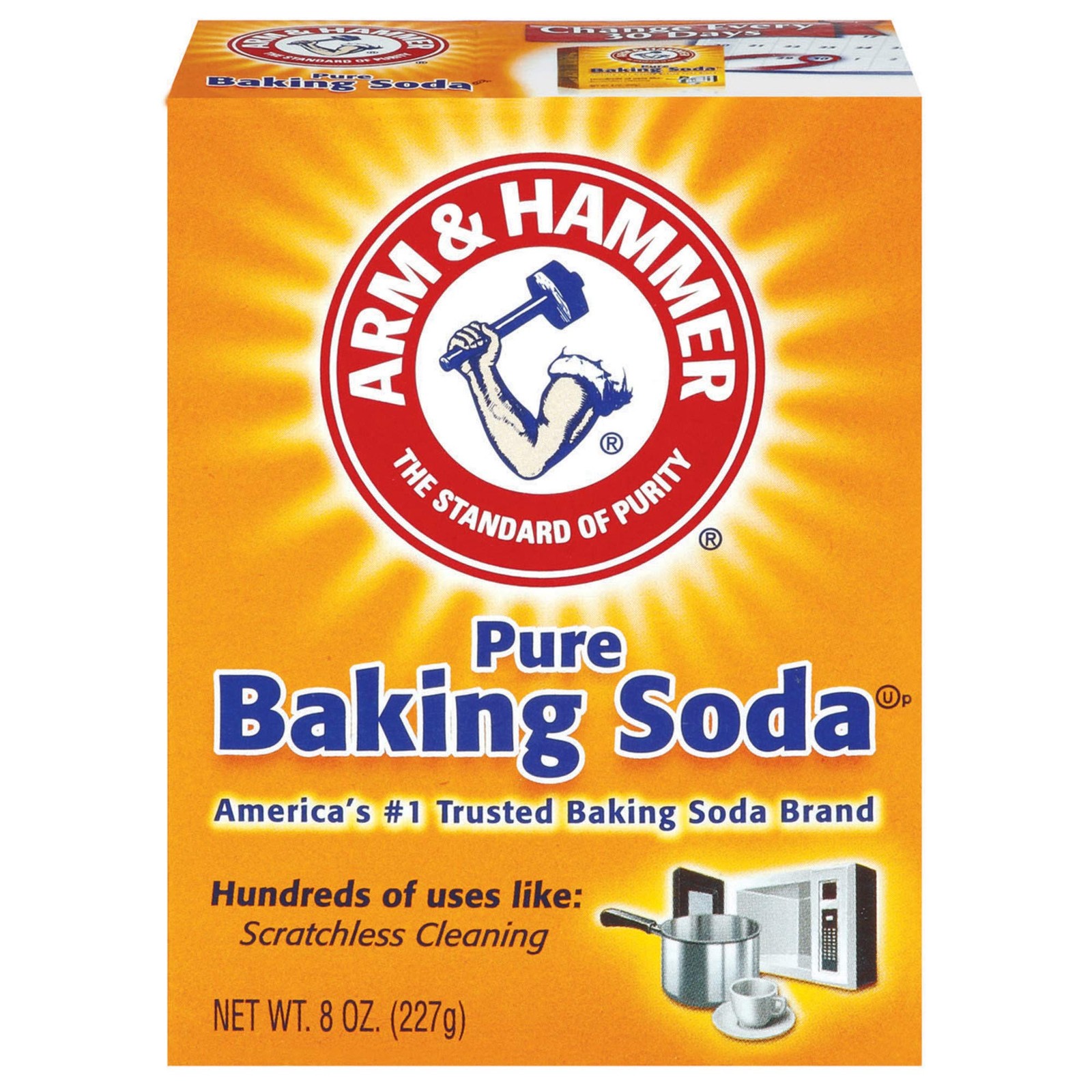 Arm & Hammer Pure Baking Soda, 8oz, Pack of 2 8 Ounce (Pack 2)