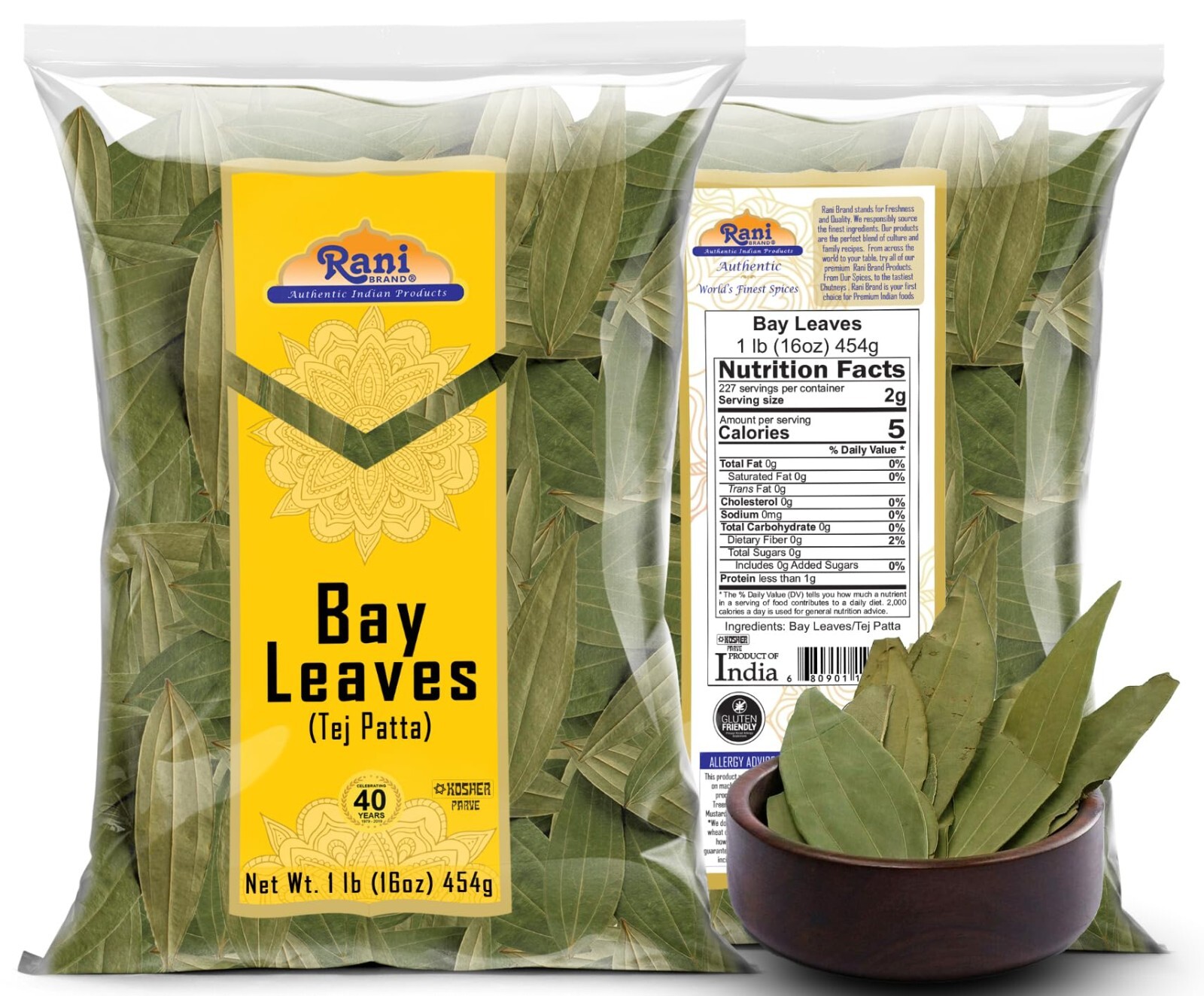 Rani Bay Leaf (Leaves) Whole Spice Hand Selected Extra Large 16oz (1lb) 454g