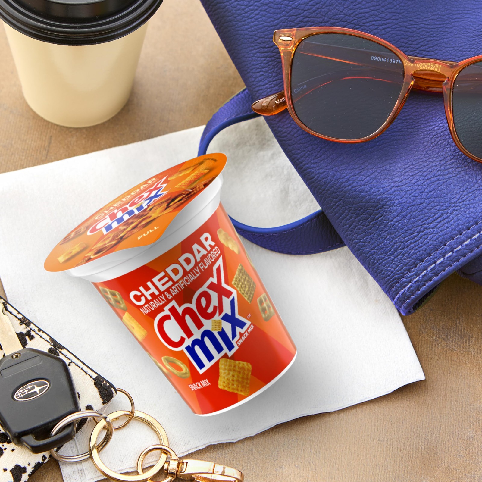Chex Mix Cheddar Flavored Snack Mix, Cup, 2.5 oz Ounce (Pack of 1)