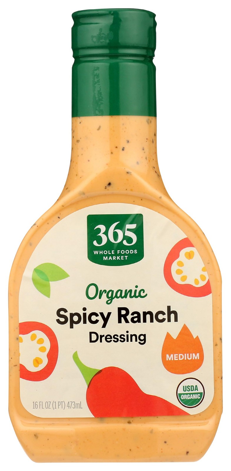 365 by Whole Foods Market, Organic Spicy Ranch Dressing, 16 Fl Oz (Pack of 1)
