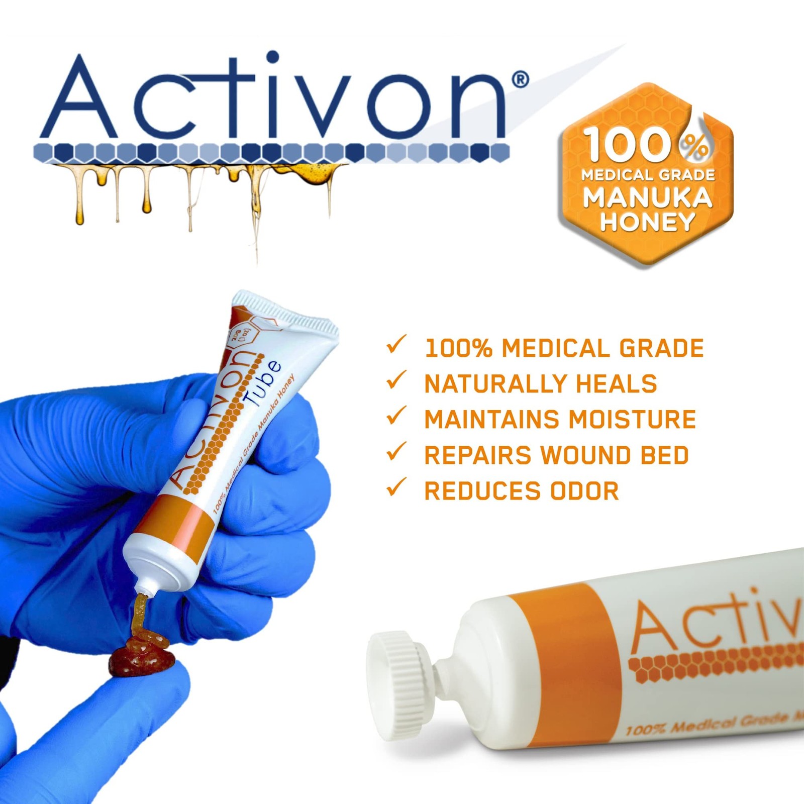 Activon Medical Grade 100% Manuka Honey Gel Tube Natural Healing of Wounds 3 …