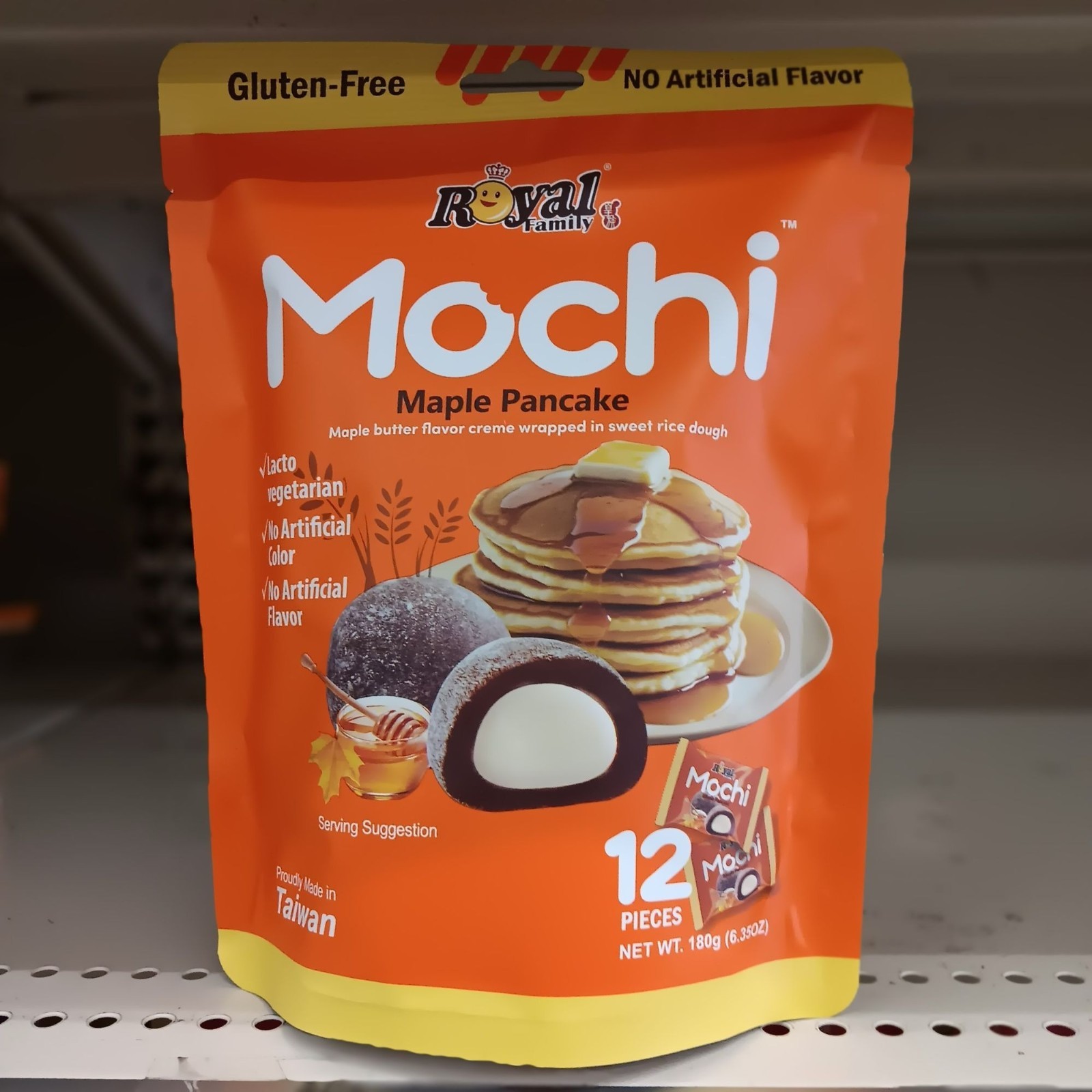 Royal Family Maple Pancake Flavor Mochi 12 Pieces 6.3 oz Gluten Free Vegetarian