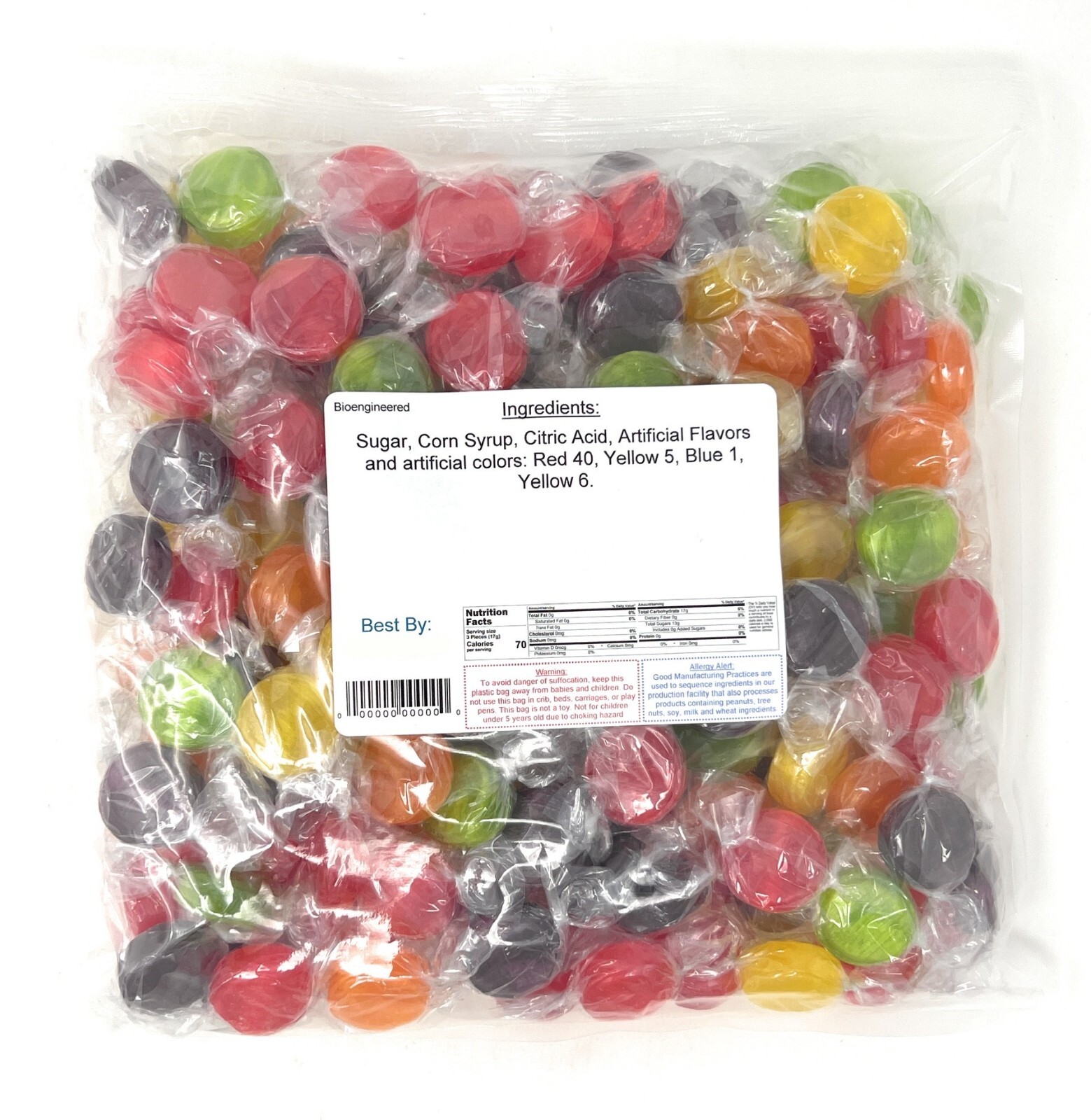 Assorted Fruit Flavored Buttons Candy – 2 lbs. ~ YANKEETRADERS® ~ FREE SHIPPING