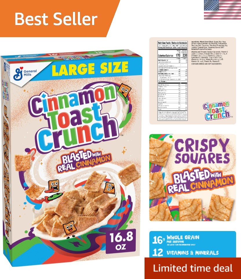 Kosher Crispy Cinnamon Cereal – 16.8 oz Channeling Sweet Breakfast Bliss
