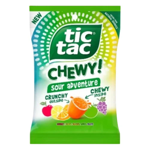 Tic Tac Chewy 2.8 oz SOUR ADVENTURE Crunchy Outside Chewy Inside Candy BB 9/2026