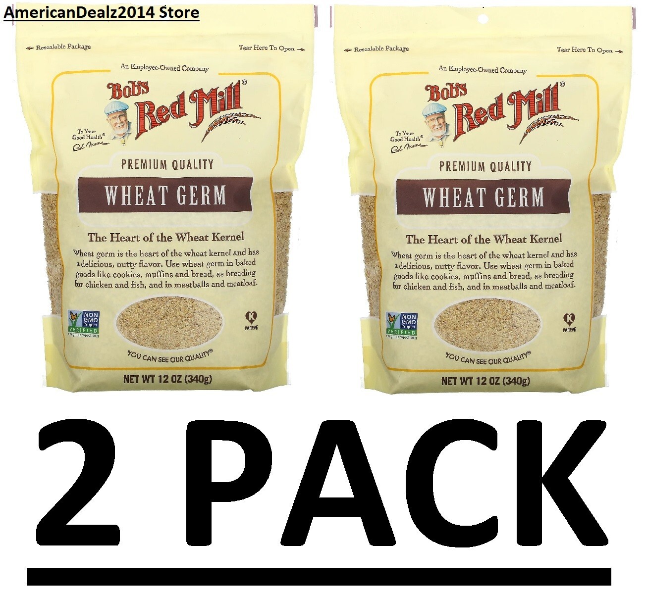 2 PACK – Bob’s Red Mill Wheat Germ 12 Oz each – NEW FRESH!