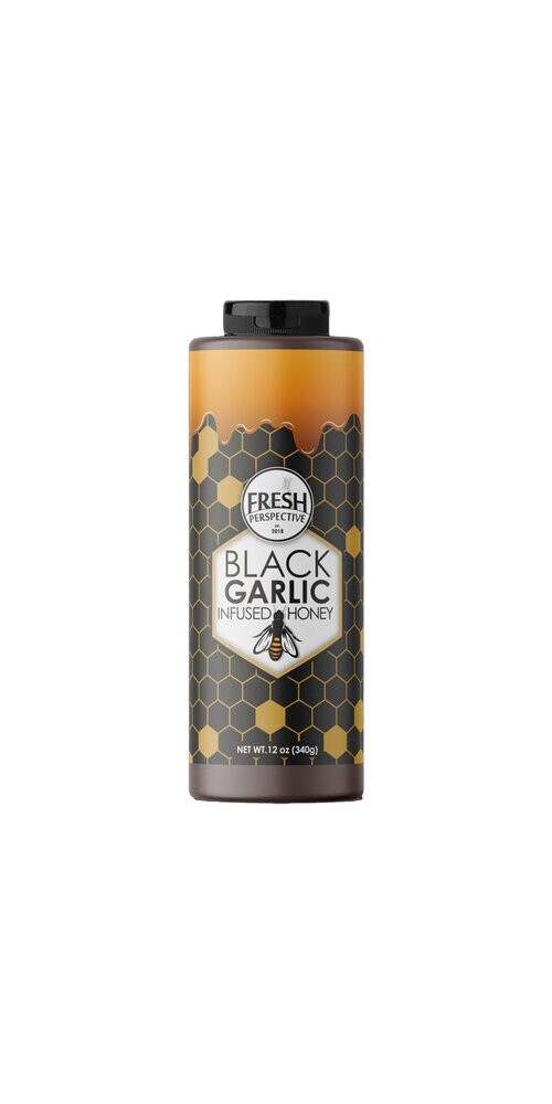 Black Garlic Infused Honey «Fresh Perspective» 12oz Squeeze Bottle