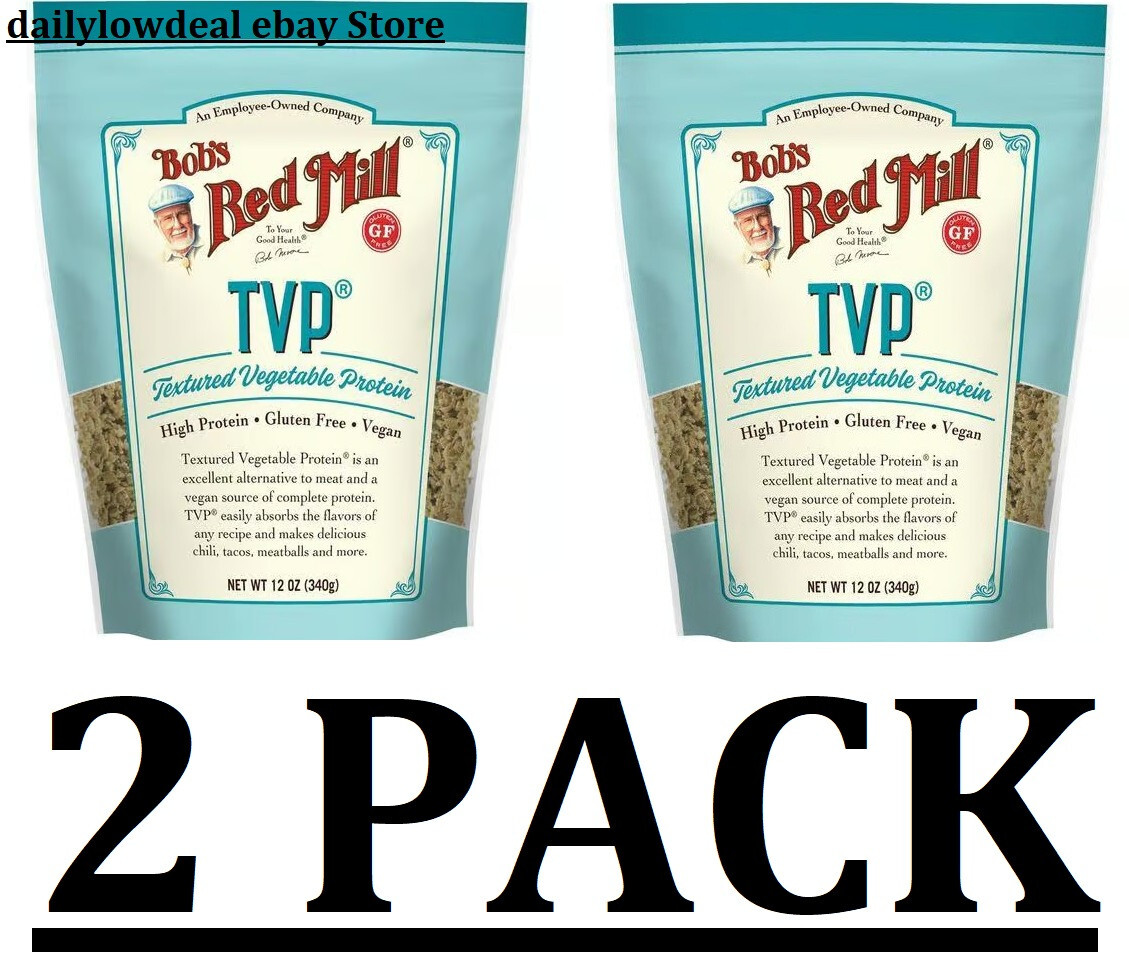 2 PACK- Bob’s Red Mill Tvp Textured Vegetable Protein 13 g protein 12 oz Each