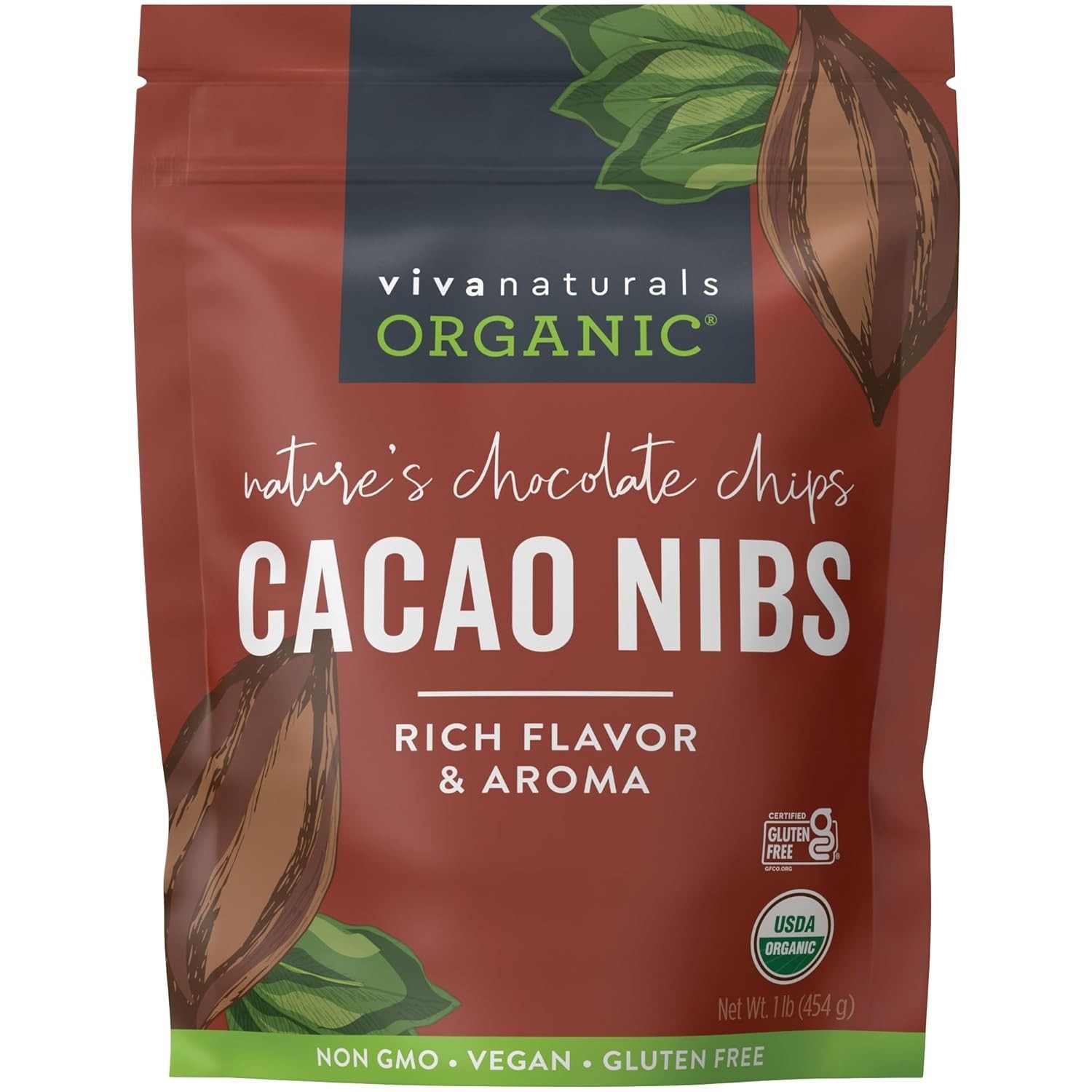 Organic Cacao Nibs 1 LB – Unsweetened, Keto-Friendly Chocolate Alternative