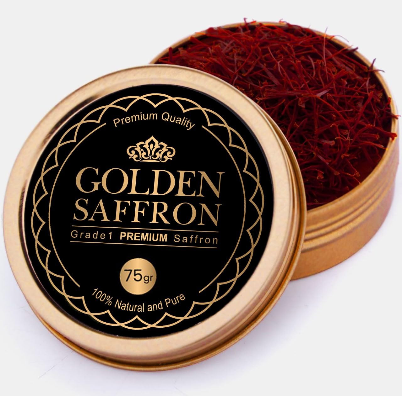 Golden Saffron, Finest Pure Premium All Red Saffron Threads, Grade A+ Super N…
