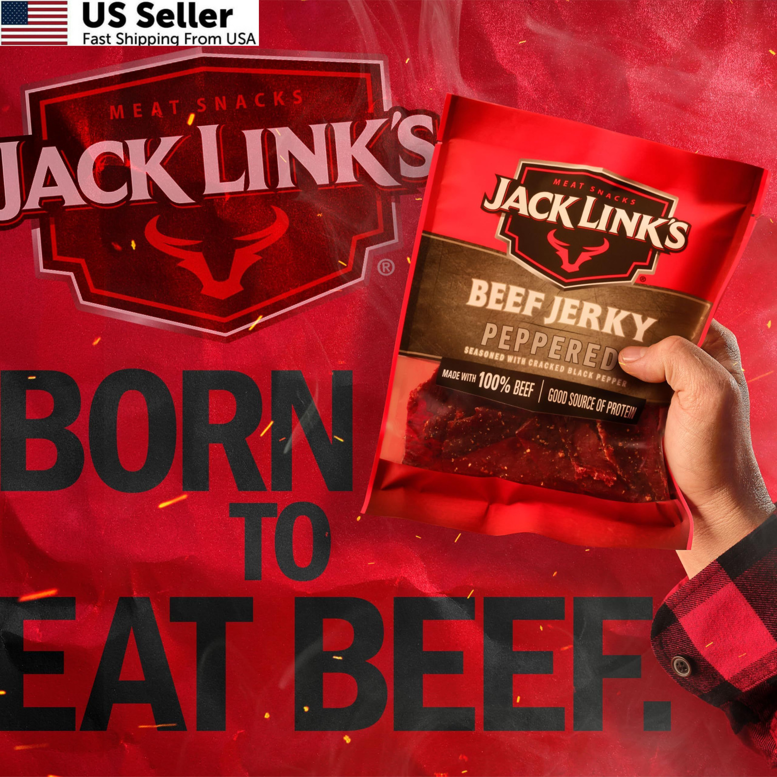 Jack Link’s Beef Jerky – Peppered – Made with 9 Ounce (Pack of 2),