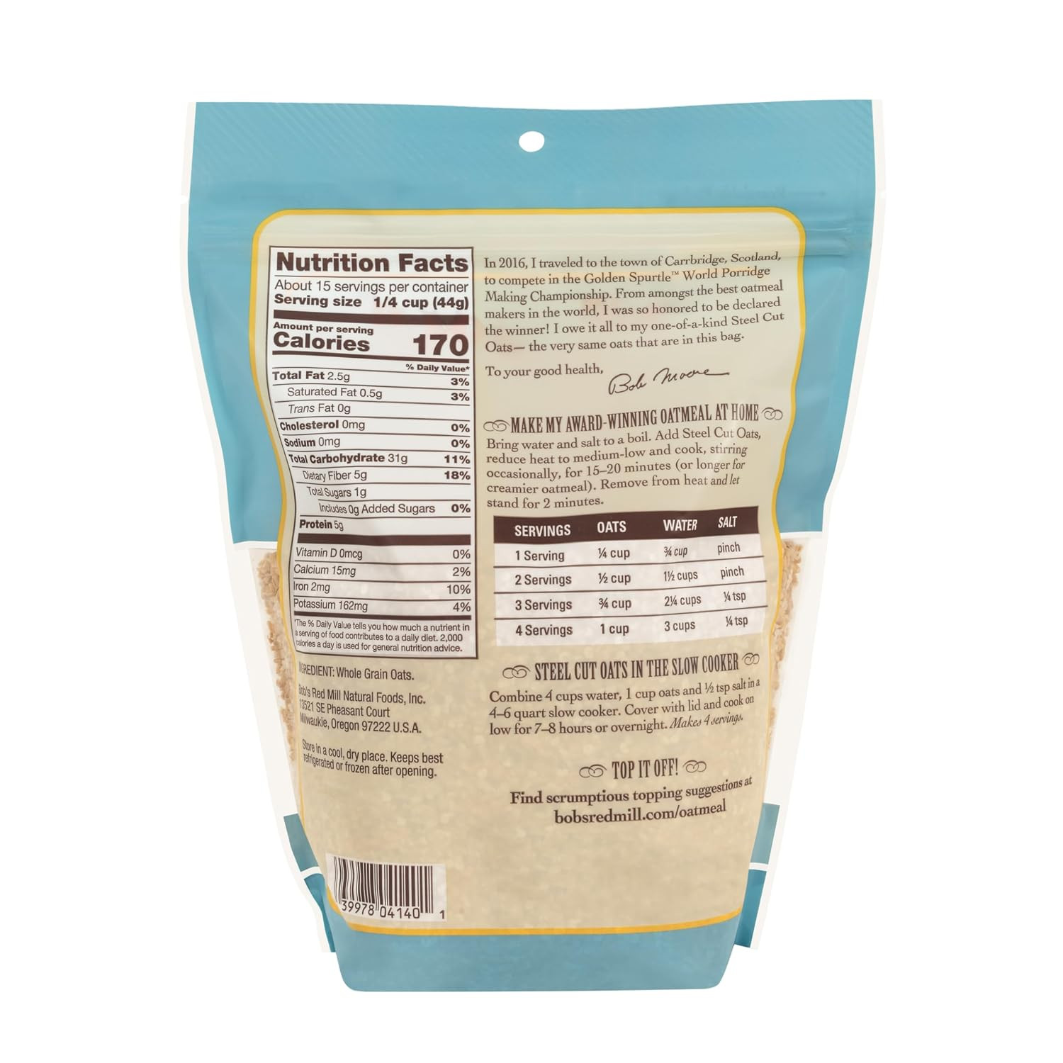 Steel Cut Oats, 24Oz (Pack of 4) – Non GMO, Whole Grain, Vegan, Kosher