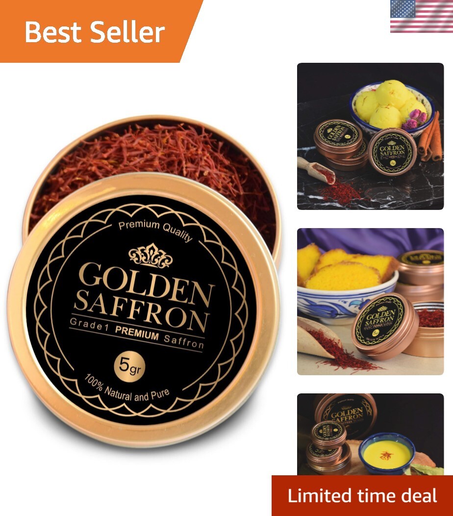 Finest Pure Premium All Red Saffron Threads, Grade A+ Super Negin, Non-GMO Ve…
