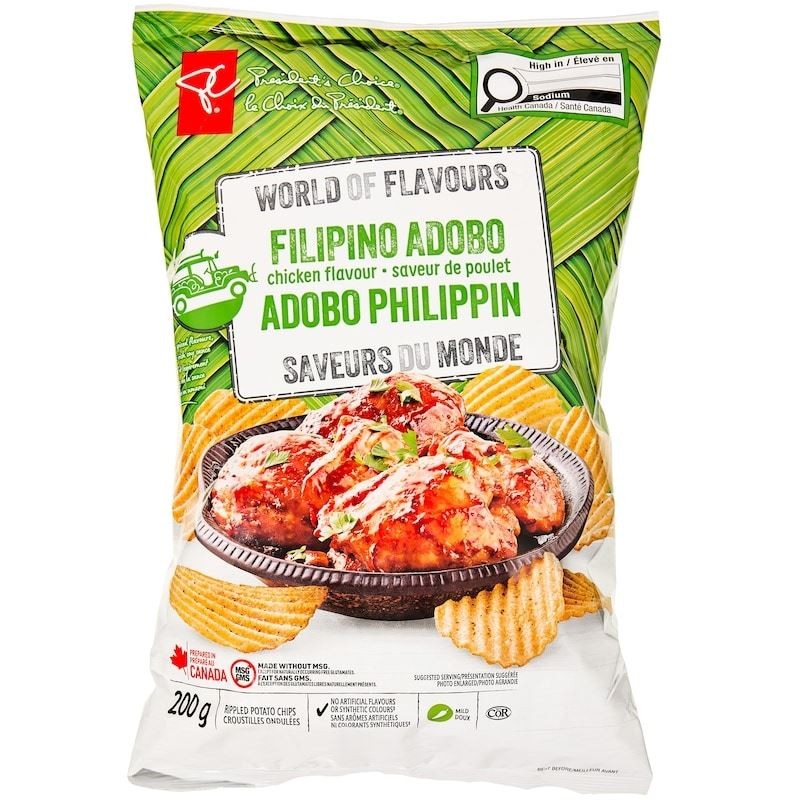 President’s Choice Filipino Adobo Chicken Rippled Potato Chips, 200g
