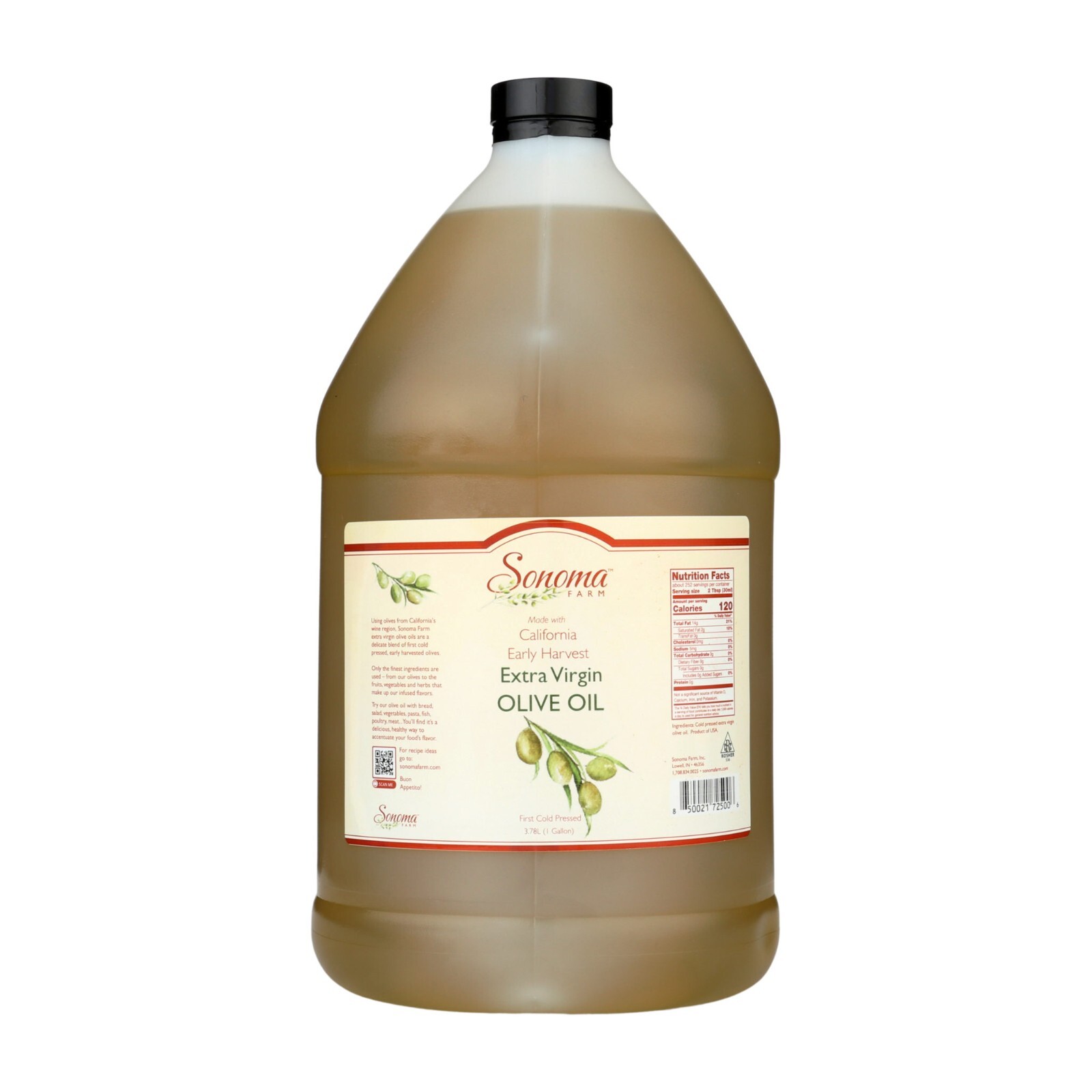 2023 Crop Extra Virgin Olive Oil Cold Pressed Bulk 1 Gallon 128oz