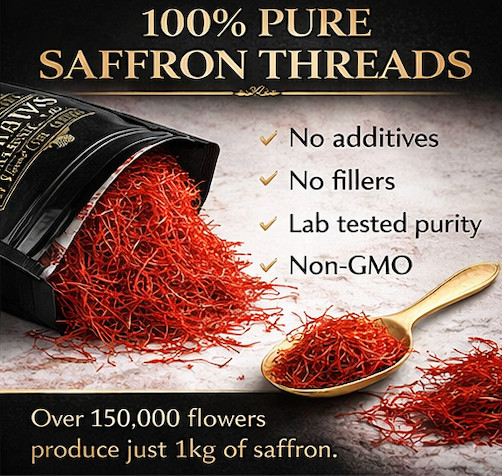 Saffron Threads Kashmiri Premium Saffron Threads, Grade AAA+ Super Negin