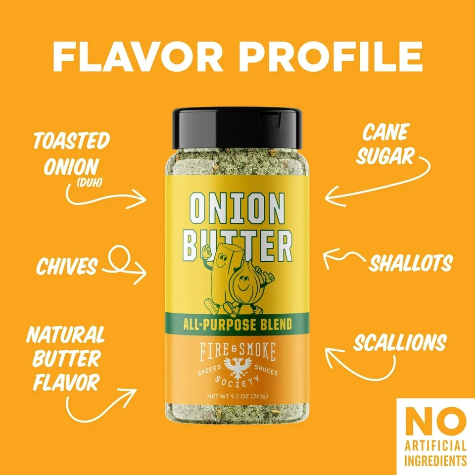 Onion Butter All Purpose Seasoning Blend, BBQ Rub, 9.2 OUN