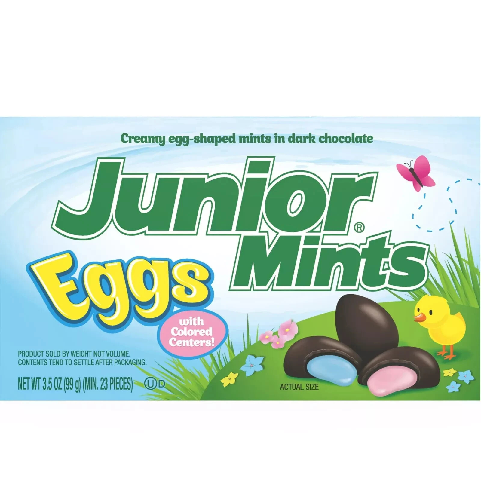 Junior Mints 3.5 oz EGGS with Colored Centers in Dark Chocolate Easter BB 1/2026