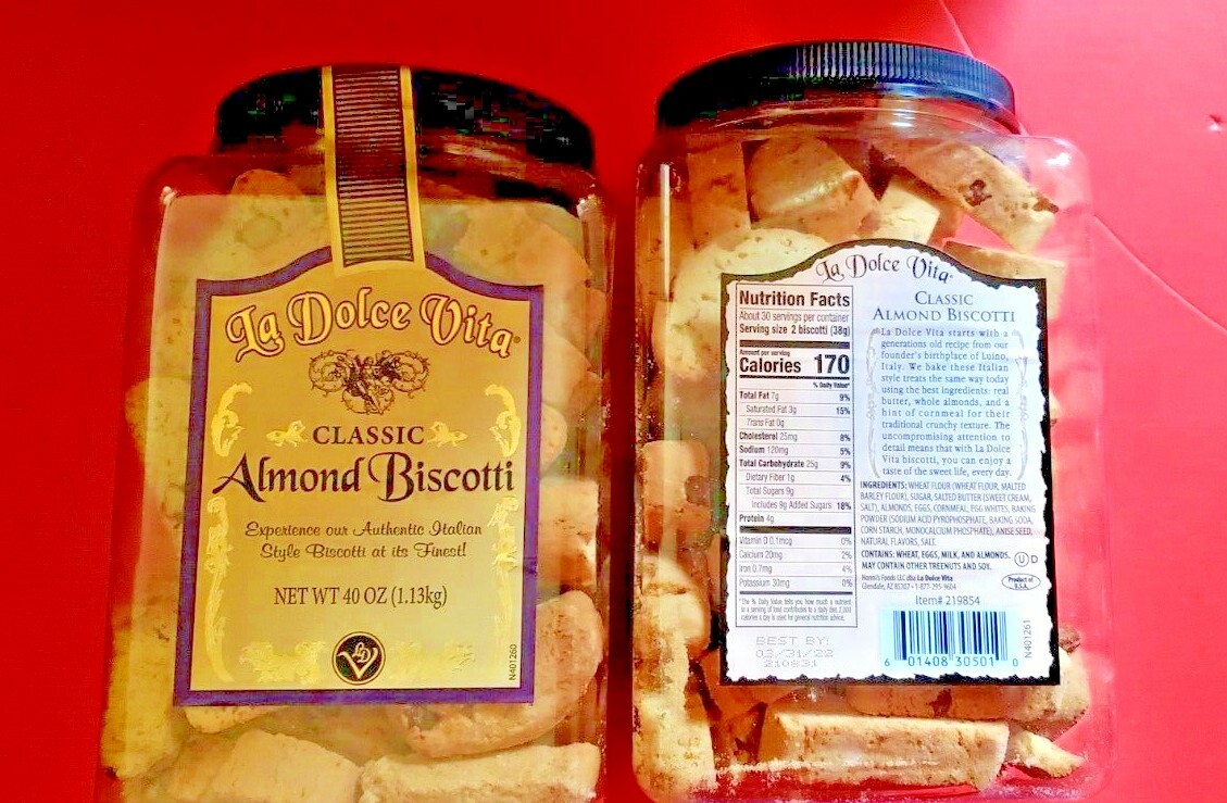 2 PACK LA DOLCE VITA CLASSIC ITALIAN BISCOTTI, 40 OZ EACH