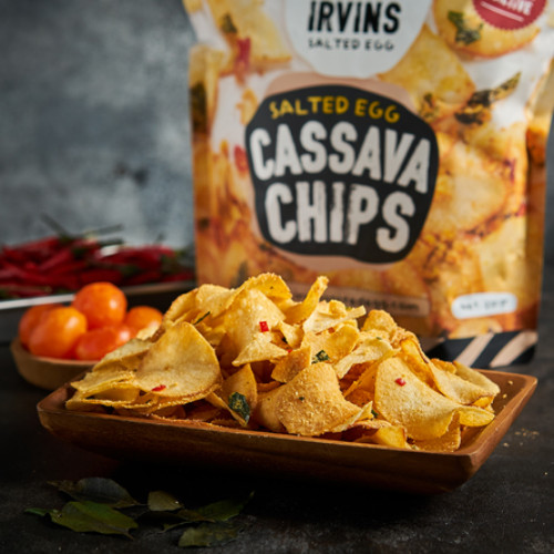 IRVINS Salted Egg Cassava Chips Chef Crafted Salted Chips Full Box 24 Pcs 105g