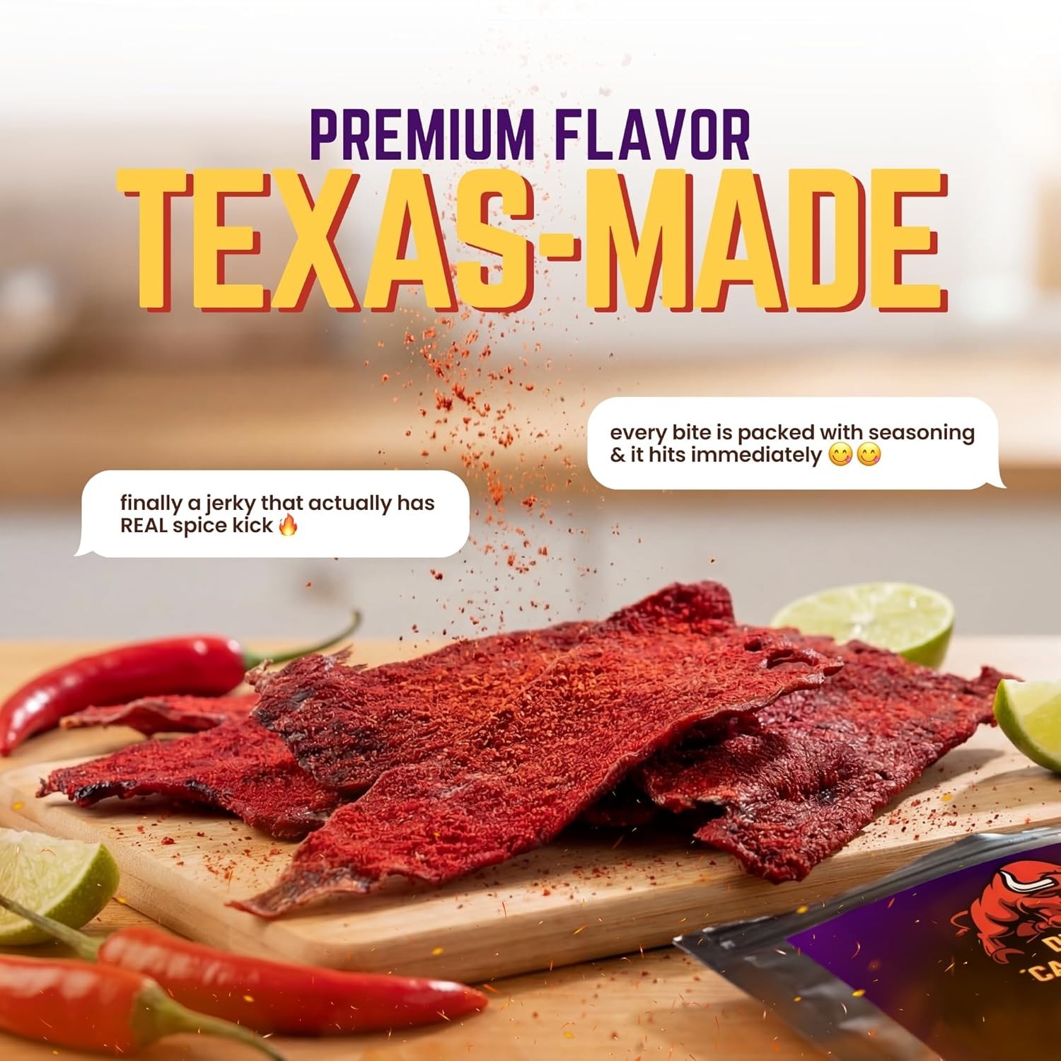 Spicy Fuego Beef Jerky, Authentic Mexican Flavor