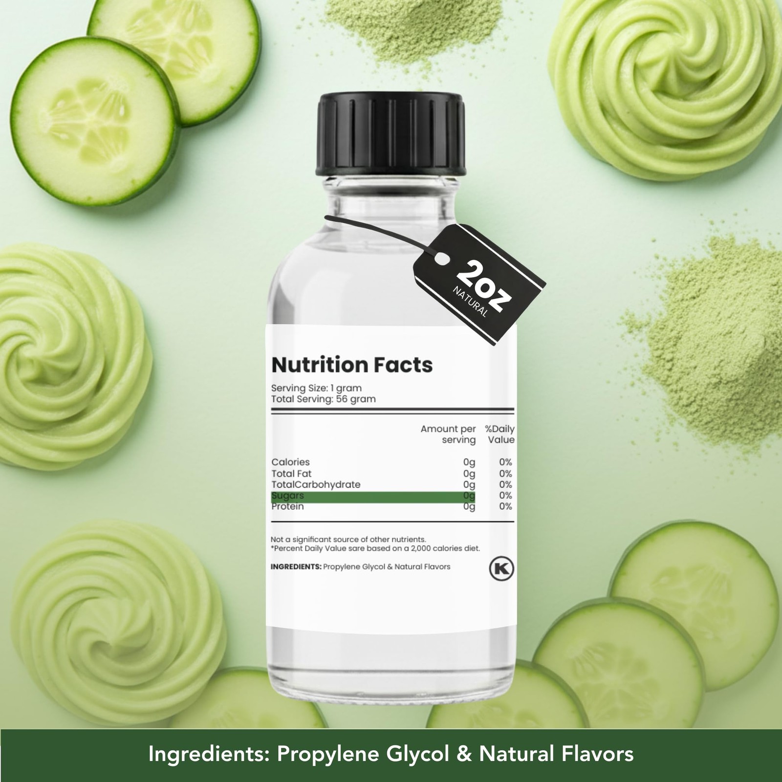 Natural Cucumber Extract – 2 Ounce Water-Soluble Kosher, Sugar-Free, Concentr…
