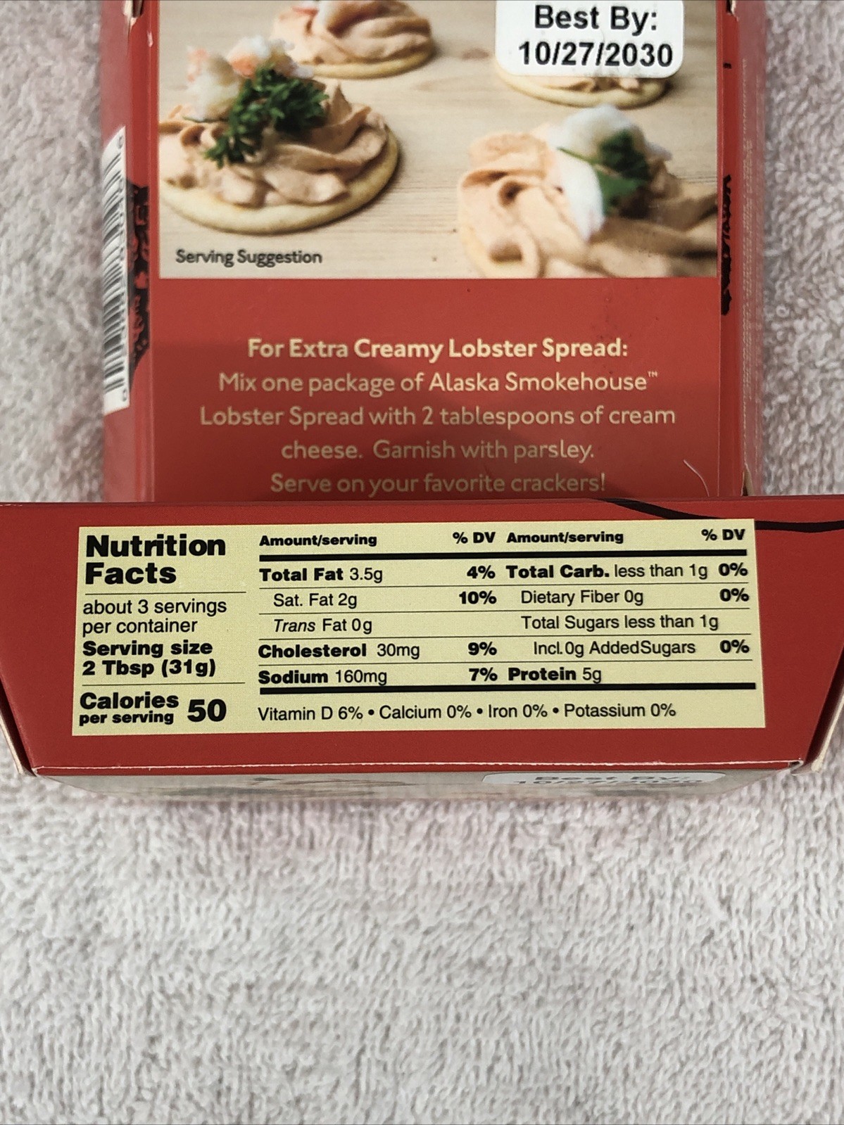 2 PACK ~ Lobster Spread Seafood Alaska Smokehouse LOBSTER SALMON 5 grams Protein