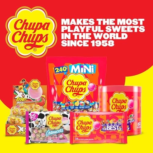 Chupa Chups Cremosa Holiday Candy Lollipop Variety 40 Count (Pack of 1)