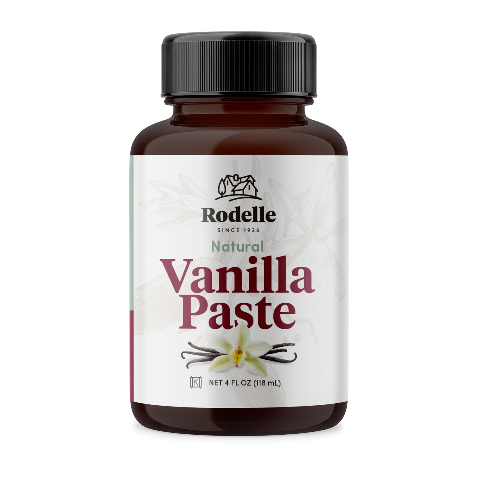 Rodelle Vanilla Bean Paste, Madagascar Bourbon for 4 Fl Oz (Pack of 1)