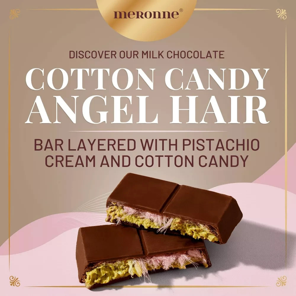 MERONNE Angel Hair Cotton Candy Pistachio Cream & Milk Chocolate NET WT (180 g)