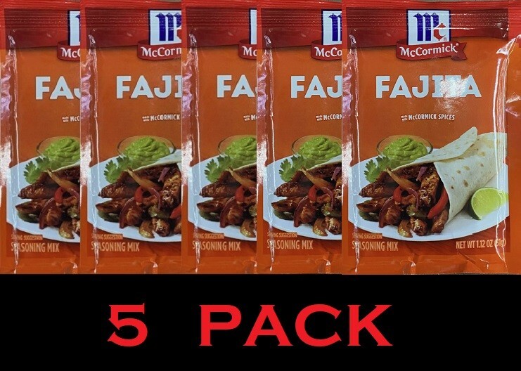 McCormick FAJITA Seasoning Sauce Mixes 1.12 oz Packet – 5 PACK