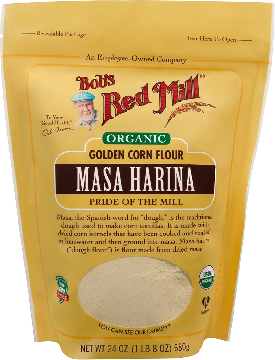 Organic Masa Harina Flour, 24oz (Pack of 1) – Organic, Non GMO, Vegan, Kosher