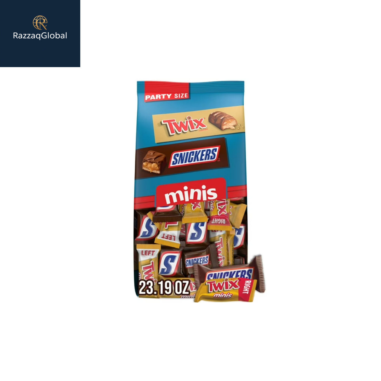 Snickers & Twix Minis Milk Chocolate Bars Variety pack, Party Size – 23.19 oz