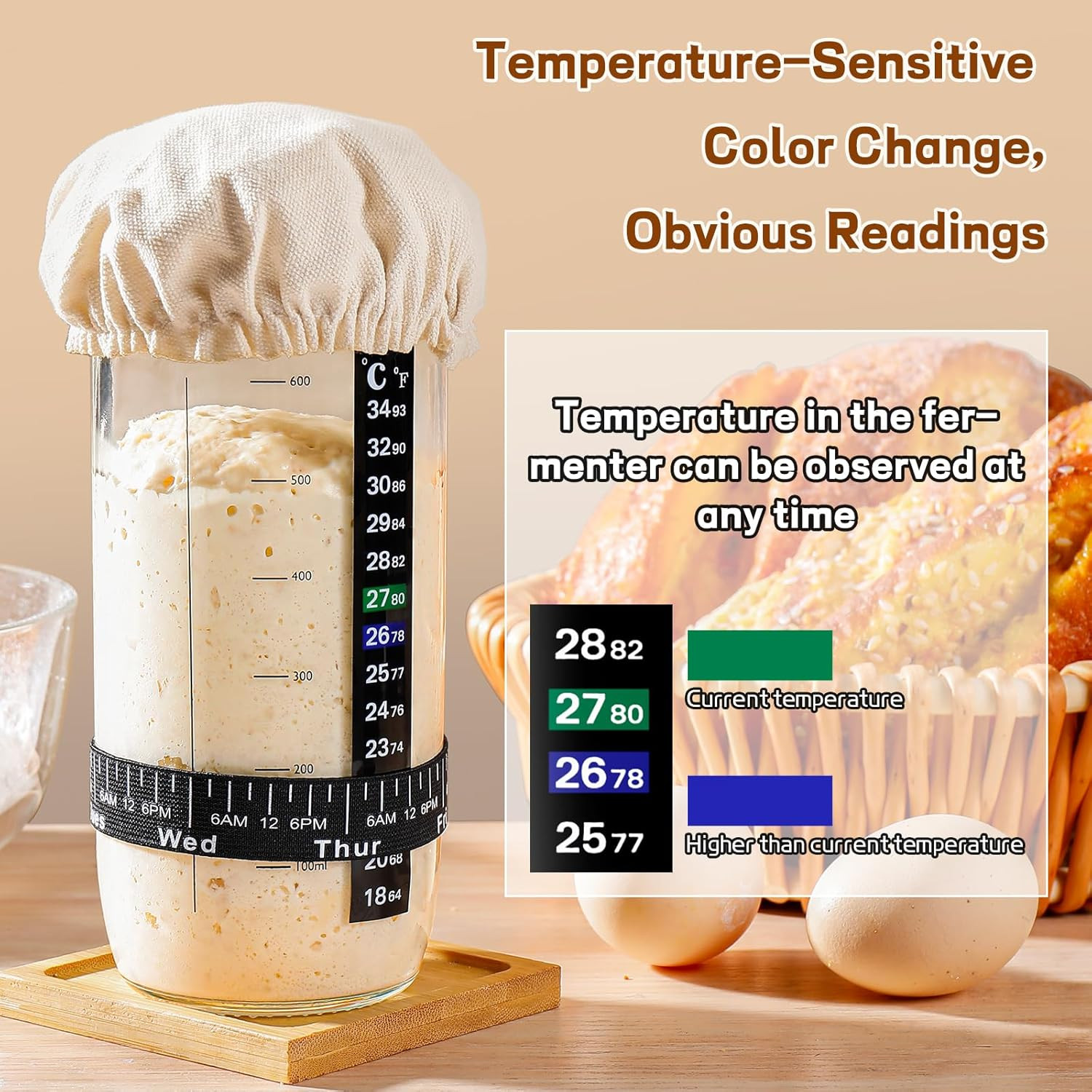 Sourdough Bread Baking Supplies,24 oz Sourdough Starter Jar Glass, Sourdough …
