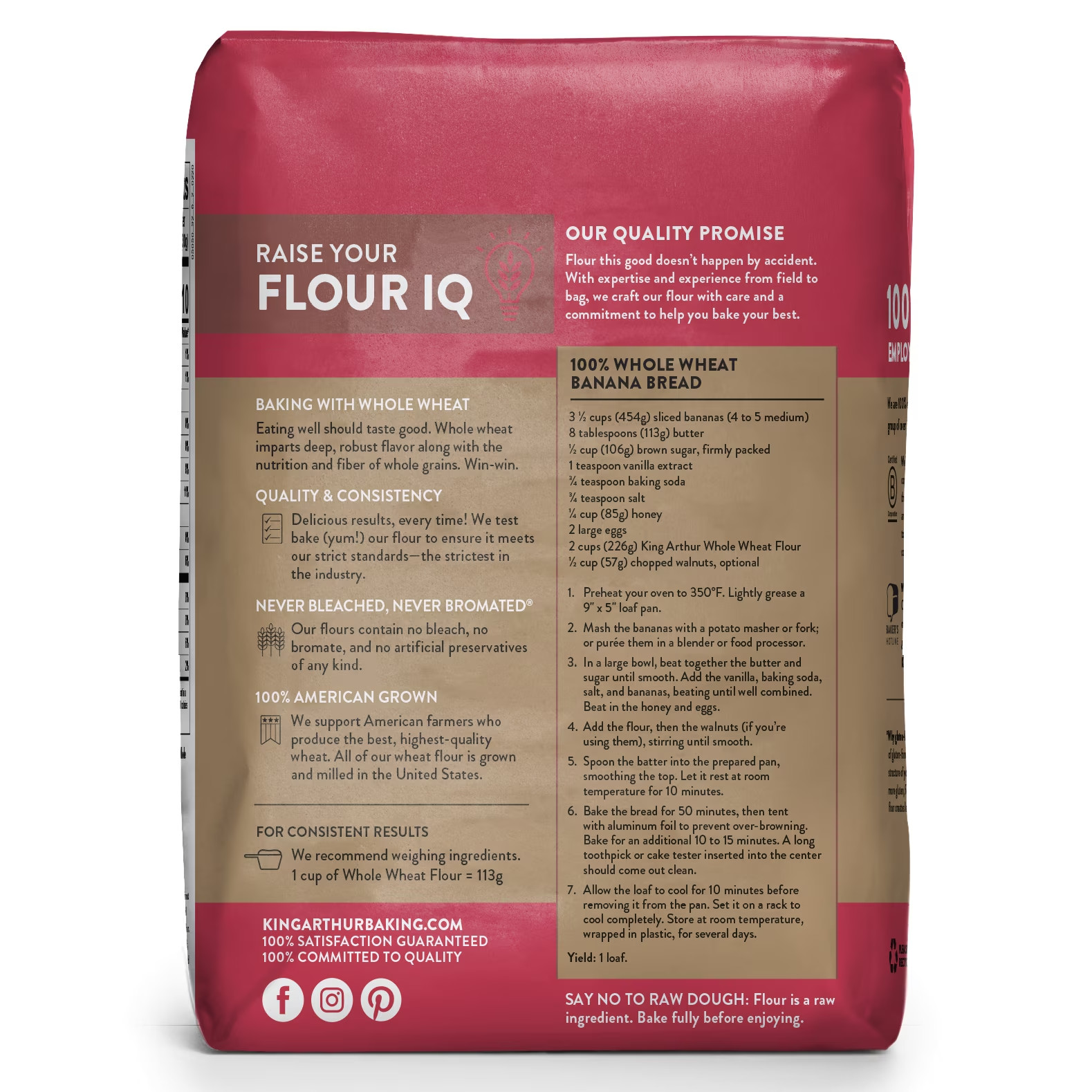3 Packs – King Arthur Whole Wheat Flour 5 LB
