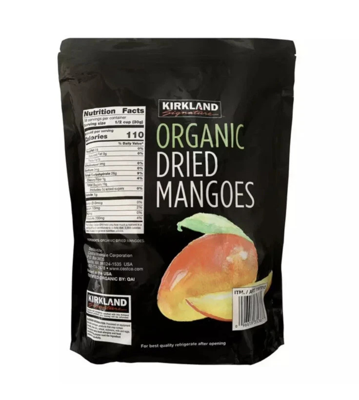 Kirkland Signature Organic Dried Mangoes 40 OZ Kosher Club Size